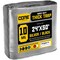 Core Tarps Heavy Duty Tarp, 50 ft L x 0.5 mm H x 24 ft W, 10 Mil, Silver/Black, Polyethylene CT-601-24X50 - alternate 1
